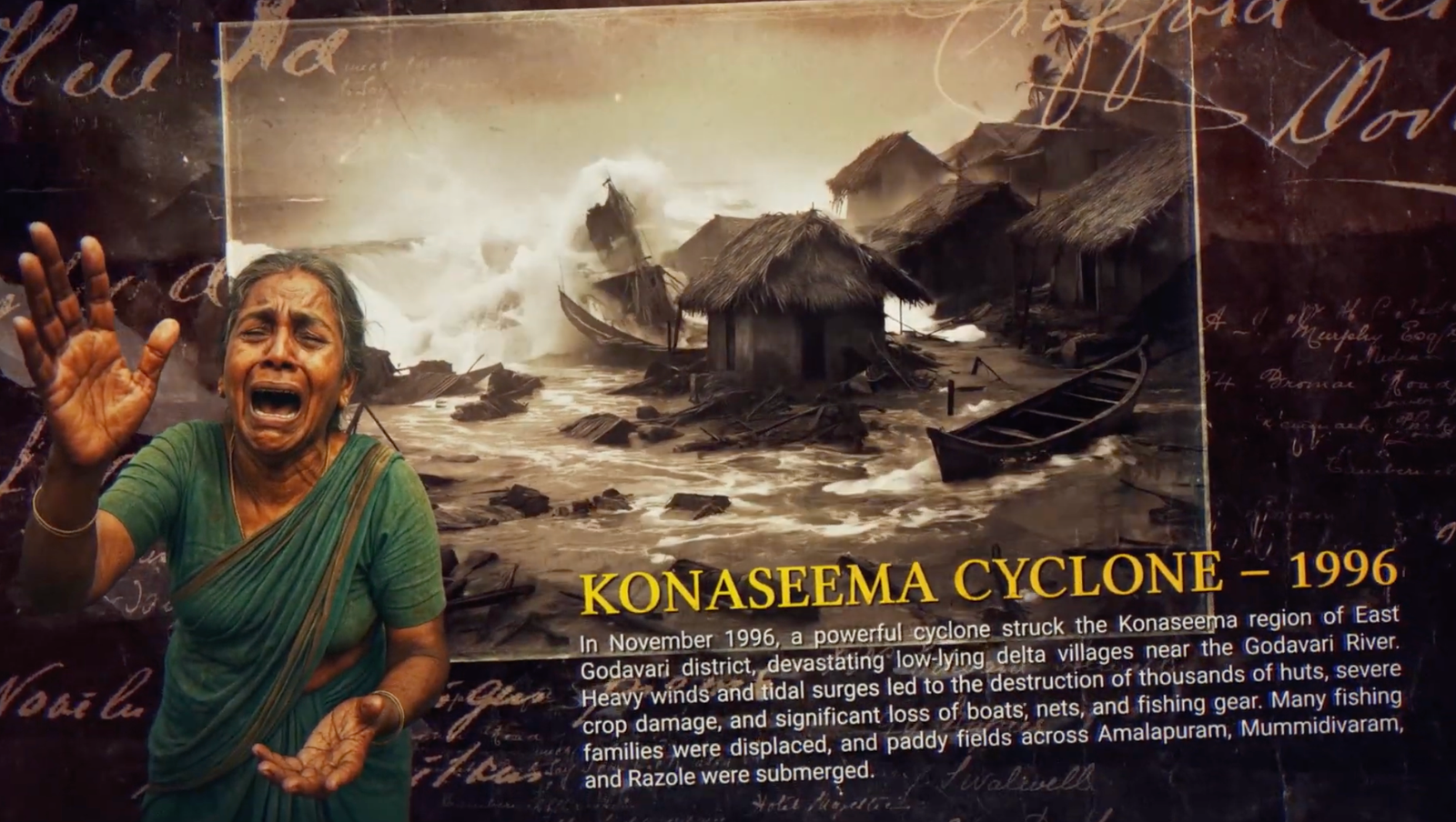 1996 Konaseema Cyclone flooding in East Godavari Andhra Pradesh