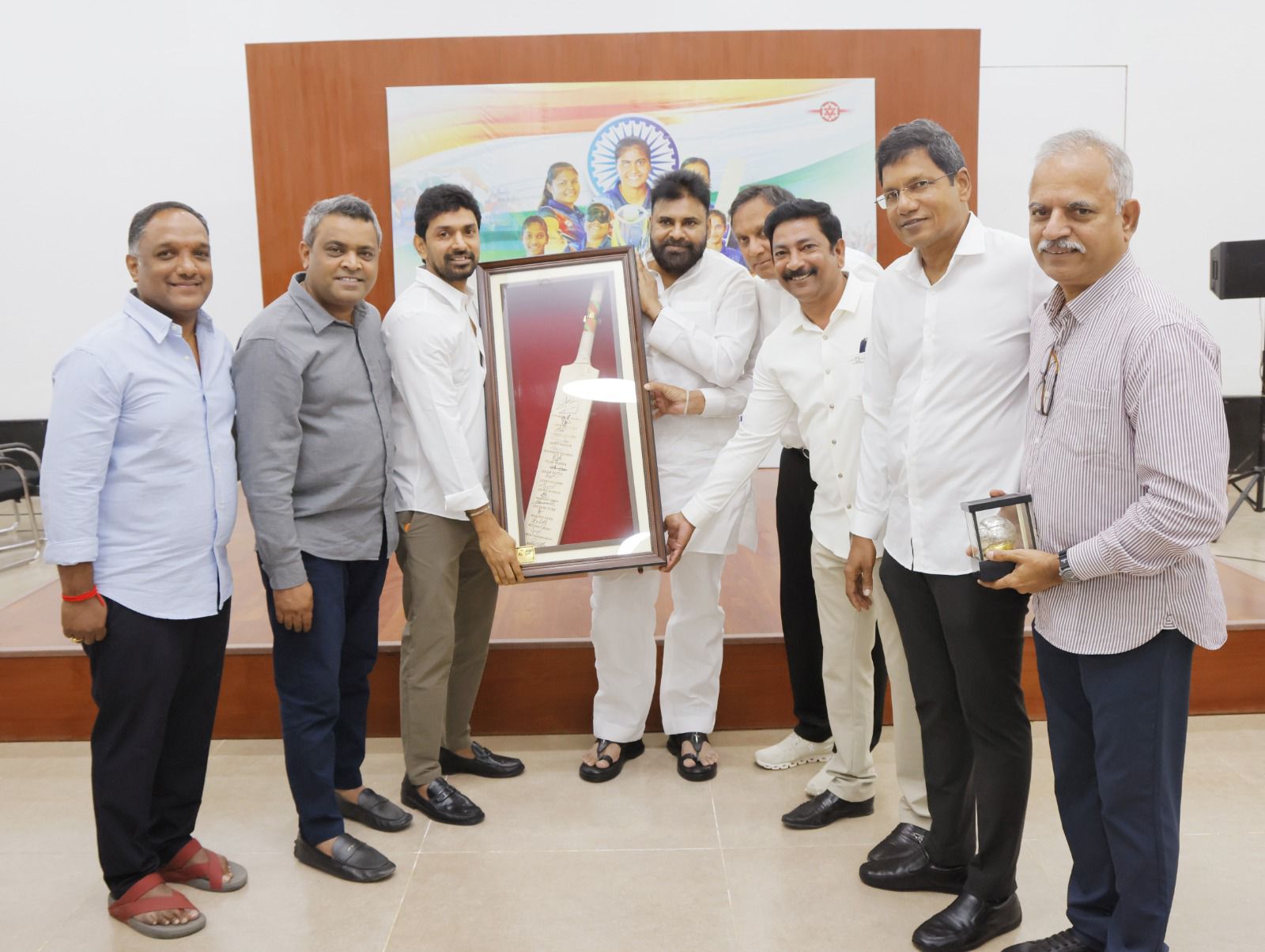 Coaches of the world champion blind cricket team being honoured