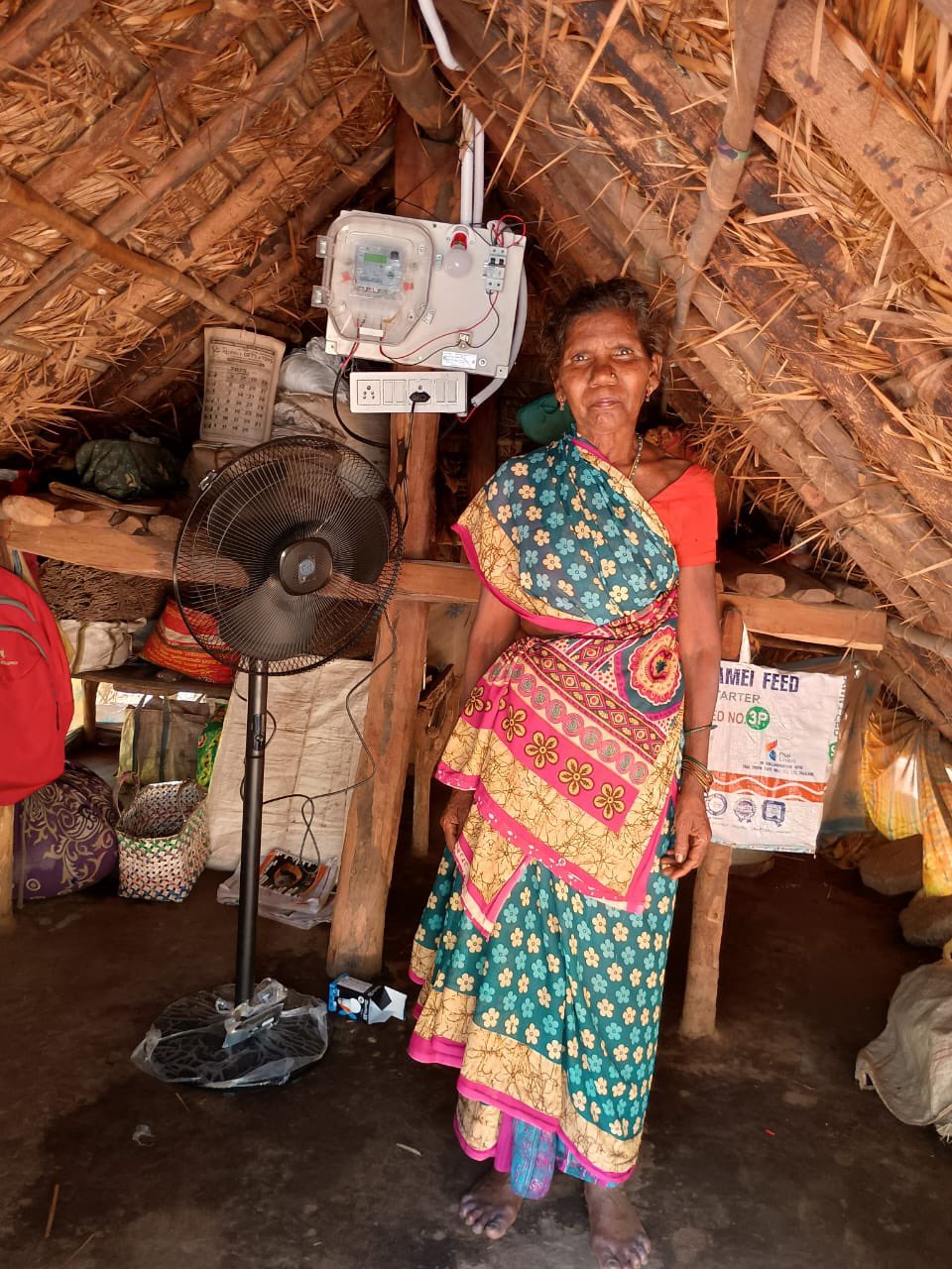 Tribal families celebrating their first night with electricity