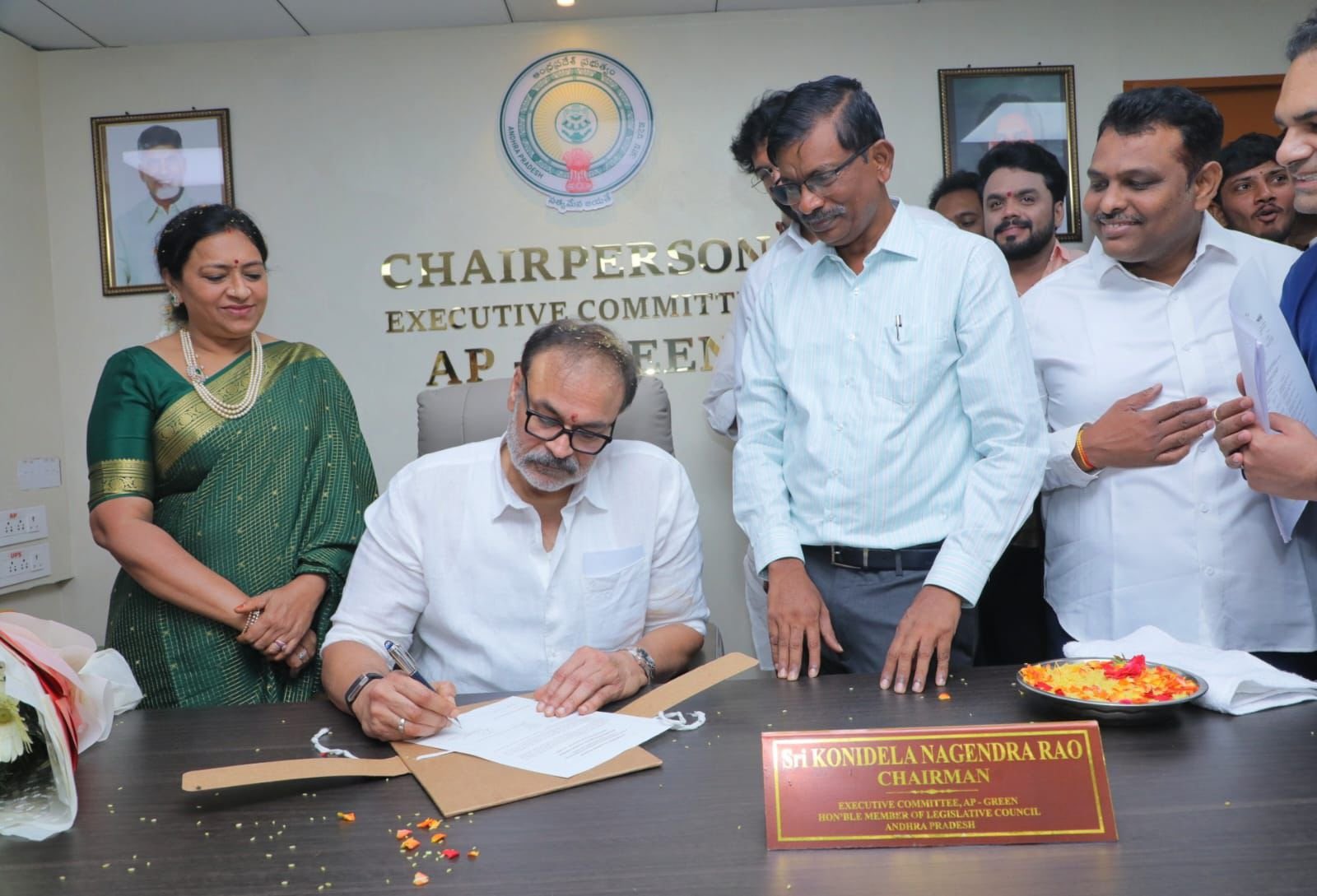 Naga Babu assuming charge as Chairman of the AP Green Executive Committee
