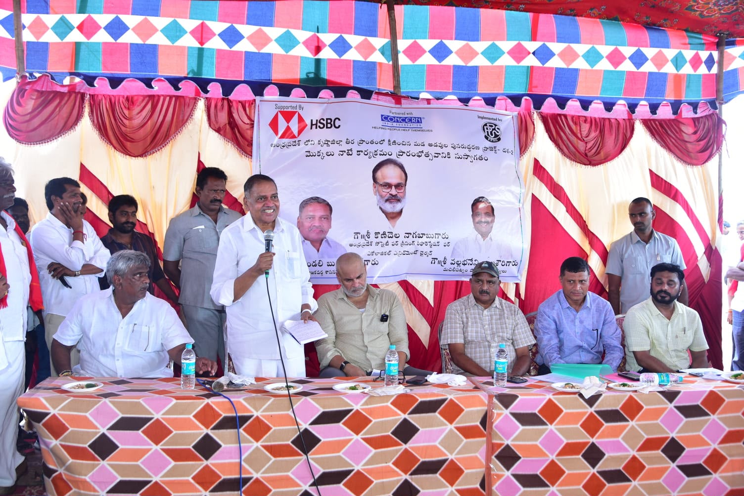 Naga Babu inaugurating the new park at Ashwaravupalle and unveiling the statue of former minister Sri Venkata Krishnaravu