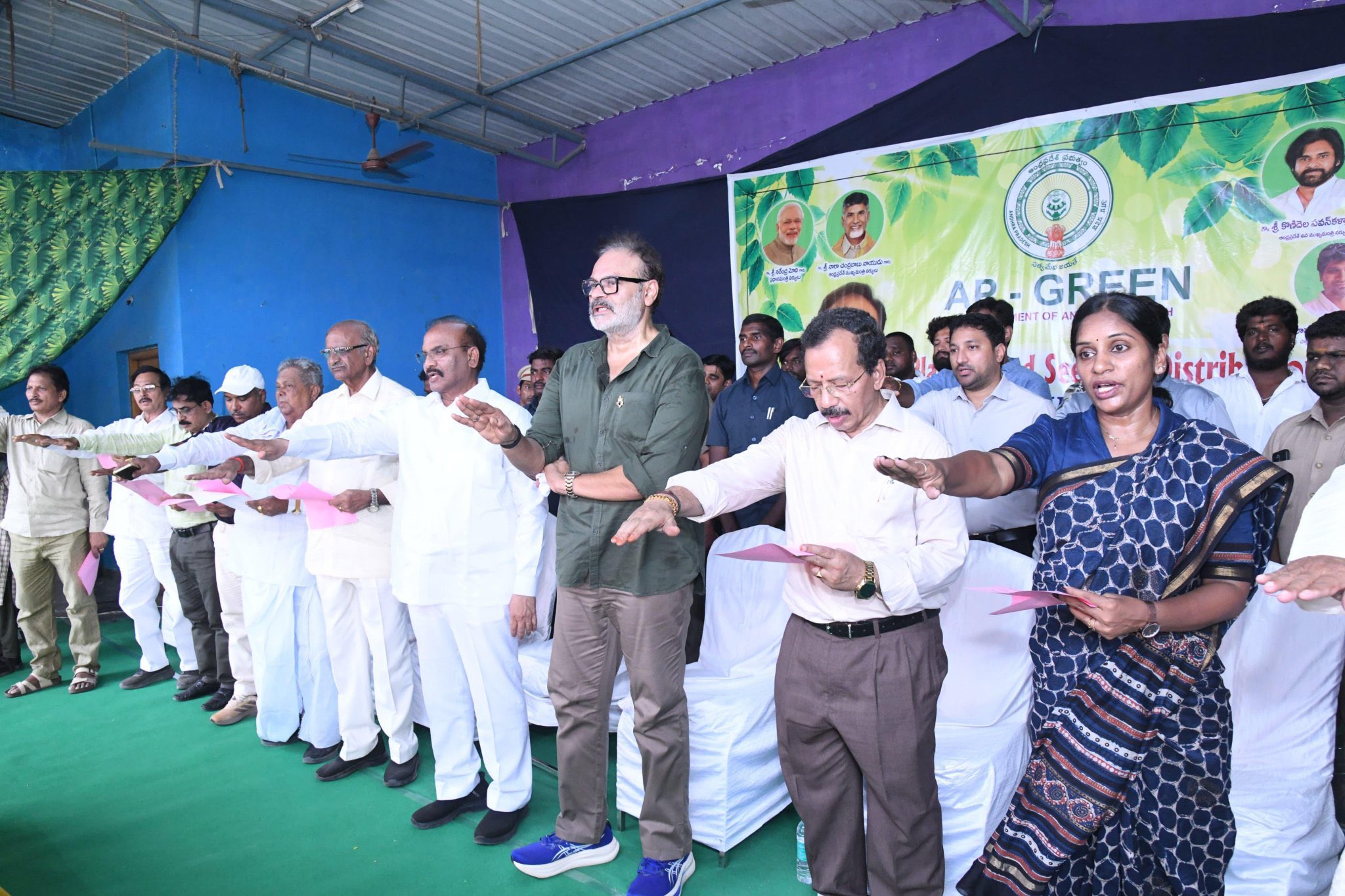 Naga Babu at the Vana Kshemam – Jana Kshemam plantation drive, Chilakaluripet, photo 1