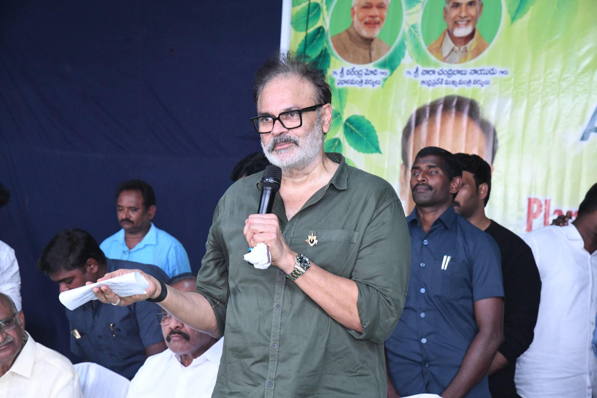 Naga Babu at the Vana Kshemam – Jana Kshemam plantation drive, Chilakaluripet, photo 4
