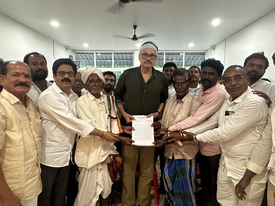 MLC Naga Babu meeting sugarcane farmers of Chodavaram during his North Andhra tour