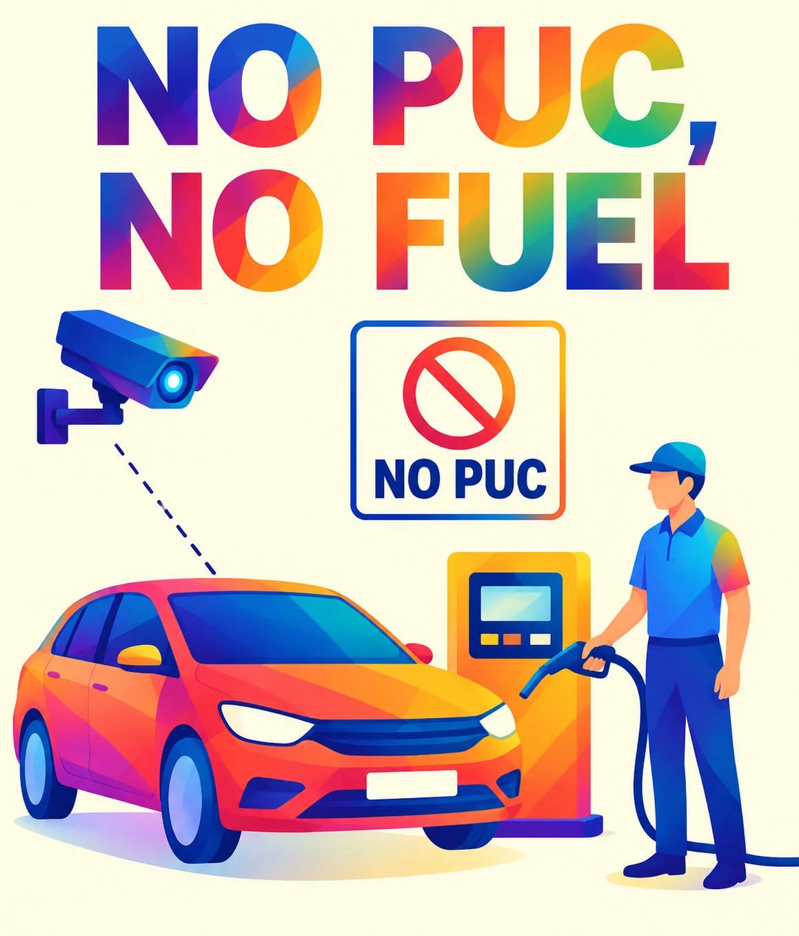 No PUC, No Fuel campaign poster for Visakhapatnam